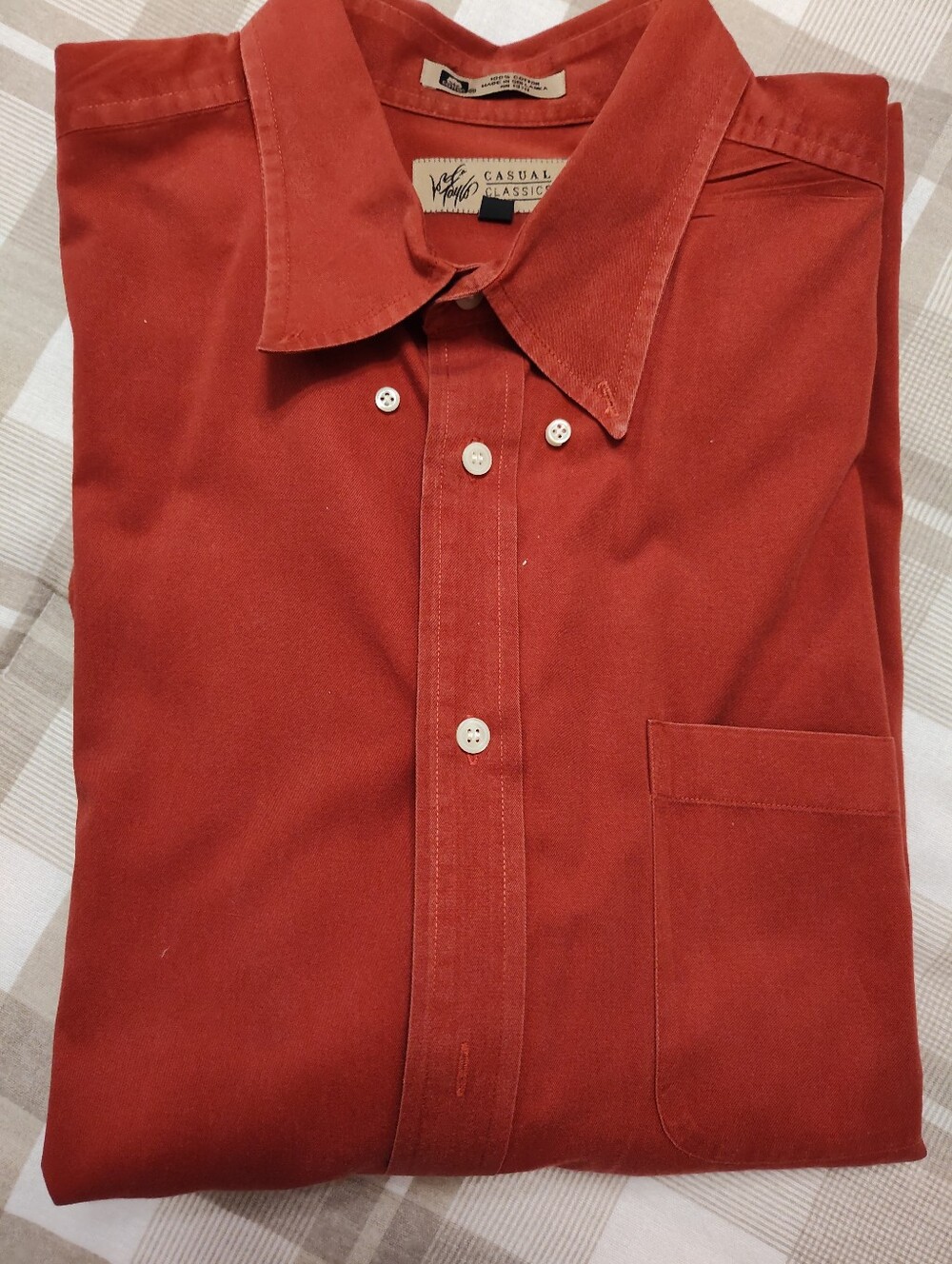 Lord & Taylor Men's Long-Sleeve Button-Down Shirt - Brick Red